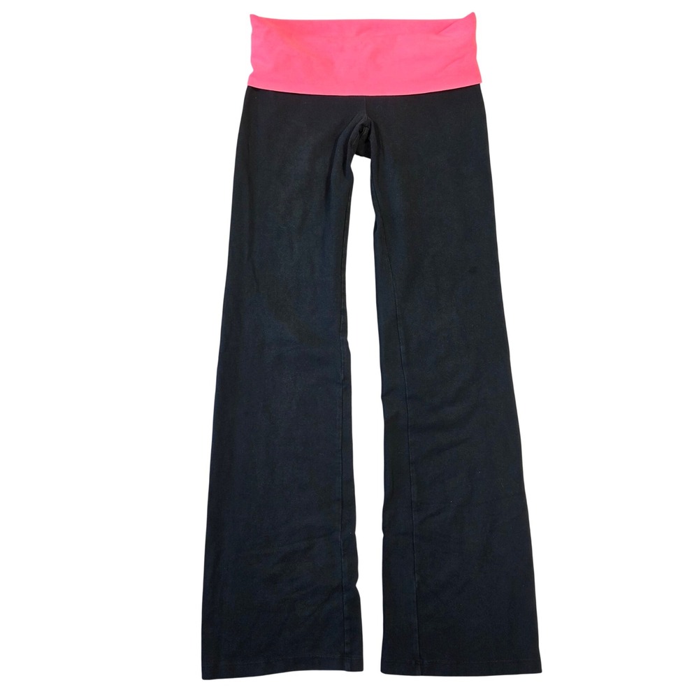 PINK Victoria's Secret Y2k Yoga Pants Small Pink Rhinestone Foldover Flare 2000s